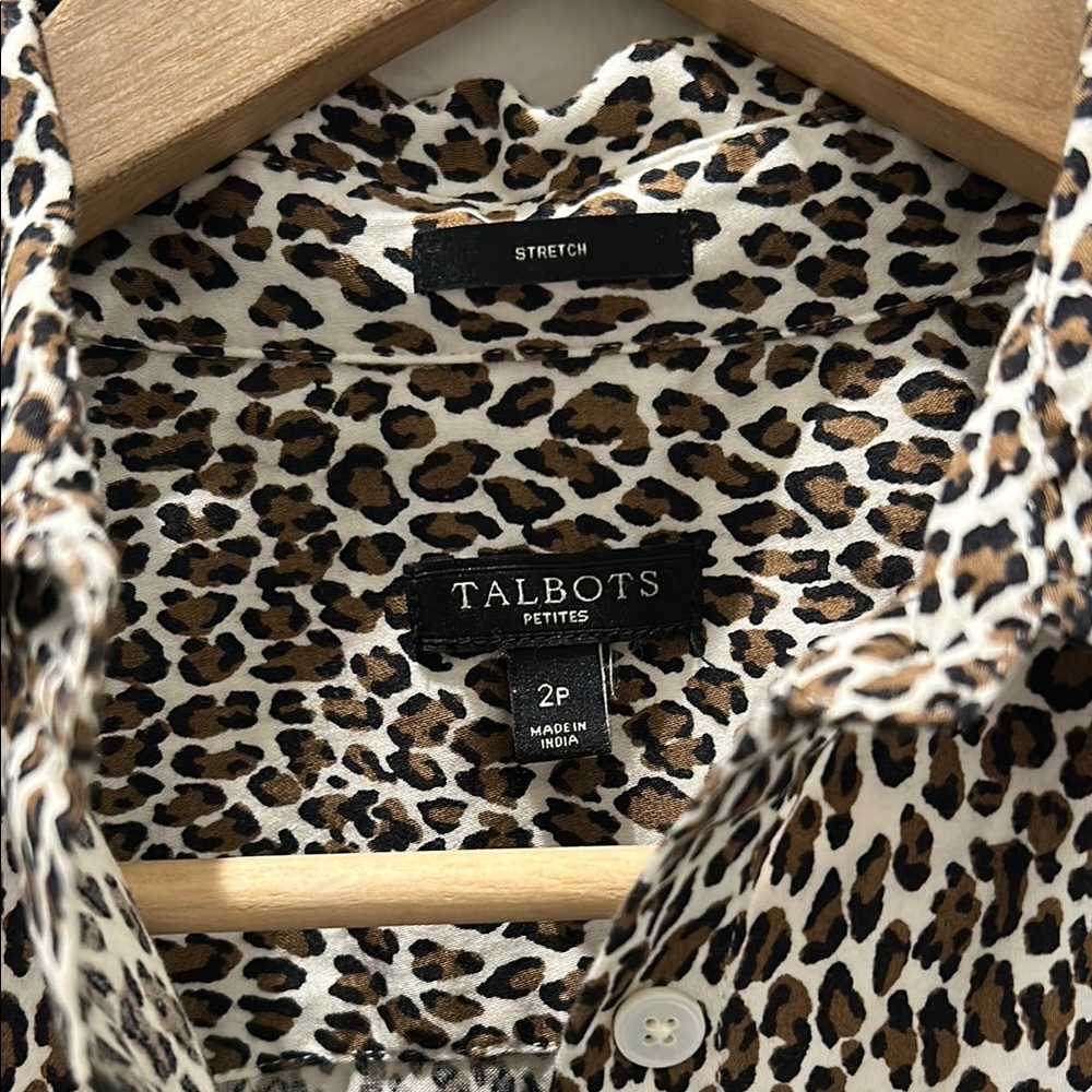 TALBOTS Petite Leopard Print woman Shirt - Picture 5 of 8